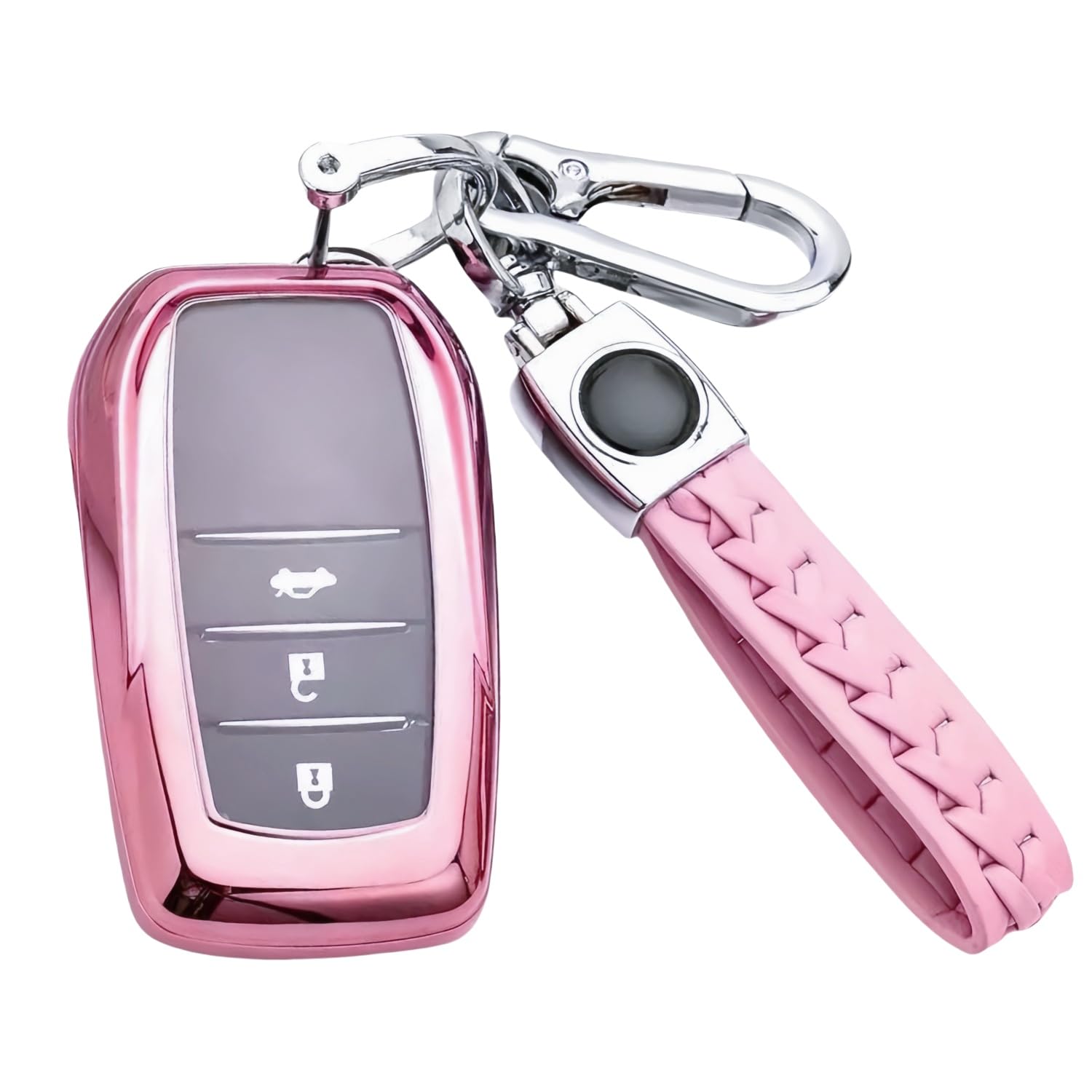 【5 Farben】 Z.MYUKI Corolla Touring Sports Schlüsselhülle mit Schlüsselanhänger für Toyota Corolla Cross 2020-2024 2025 Zubehör Key Cover (Rosa) von Z.MYUKI