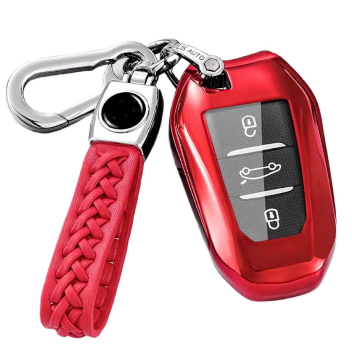 【5 Farben】 Z.MYUKI Mokka Elektro Schlüsselhülle mit Schlüsselanhänger für Opel Mokka B 2020-2023 2024 Zubehör Key Case (Rot) von Z.MYUKI