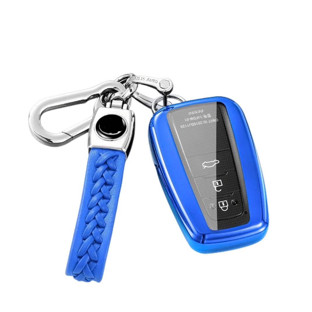 【5 Farben】 Z.MYUKI Prius 4 Schlüsselhülle mit Schlüsselanhänger für Toyota Prius XW50 2015-2022 Zubehör Key Cover (Blau) von Z.MYUKI