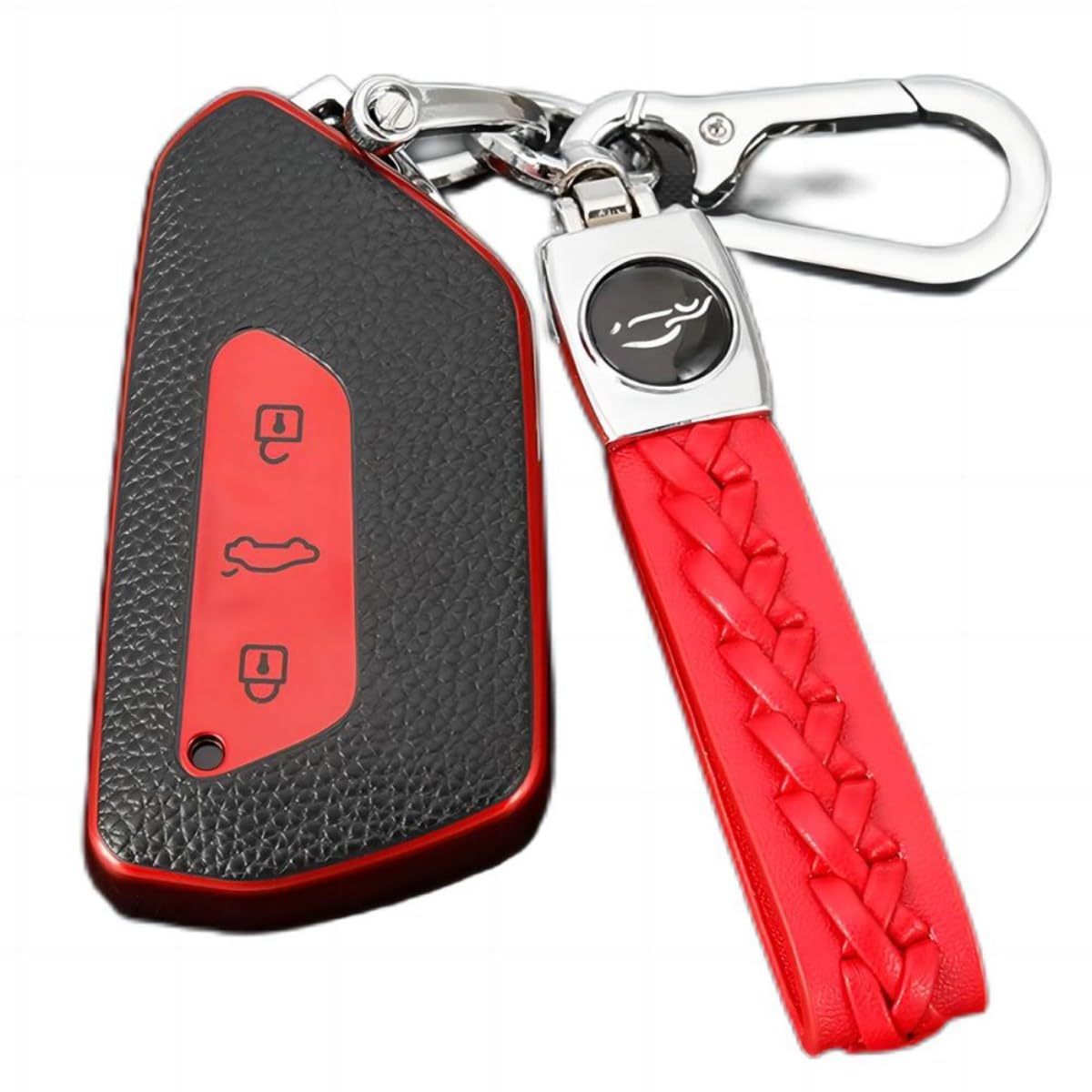 【6 Farben】 Z.MYUKI Elroq Schlüsselhülle mit Schlüsselanhänger für Skoda Elroq 2025 2026 Zubehör Key Cover (Rot) von Z.MYUKI