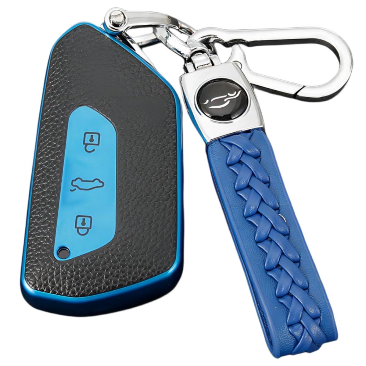 【6 Farben】 Z.MYUKI ID.3 Schlüsselhülle mit Schlüsselanhänger für VW ID3 2019-2024 2025 Zubehör Key Cover (Blau) von Z.MYUKI