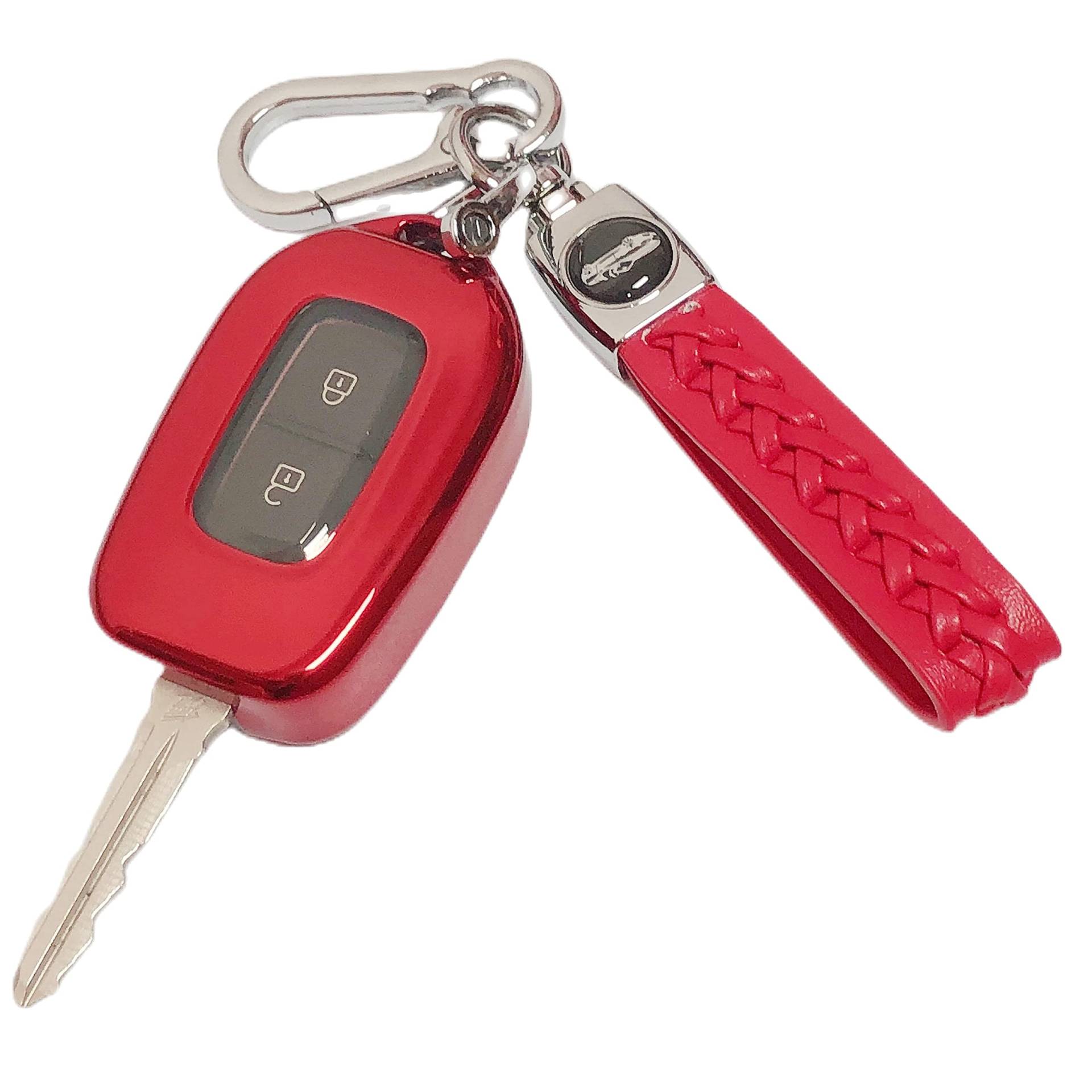 【4 Farben】 Z.MYUKI Spring Electric Schlüsselhülle mit Schlüsselanhänger für Dacia Spring Extreme 2021-2023 2024 Zubehör Key Cover (Rot) von Z.MYUKI