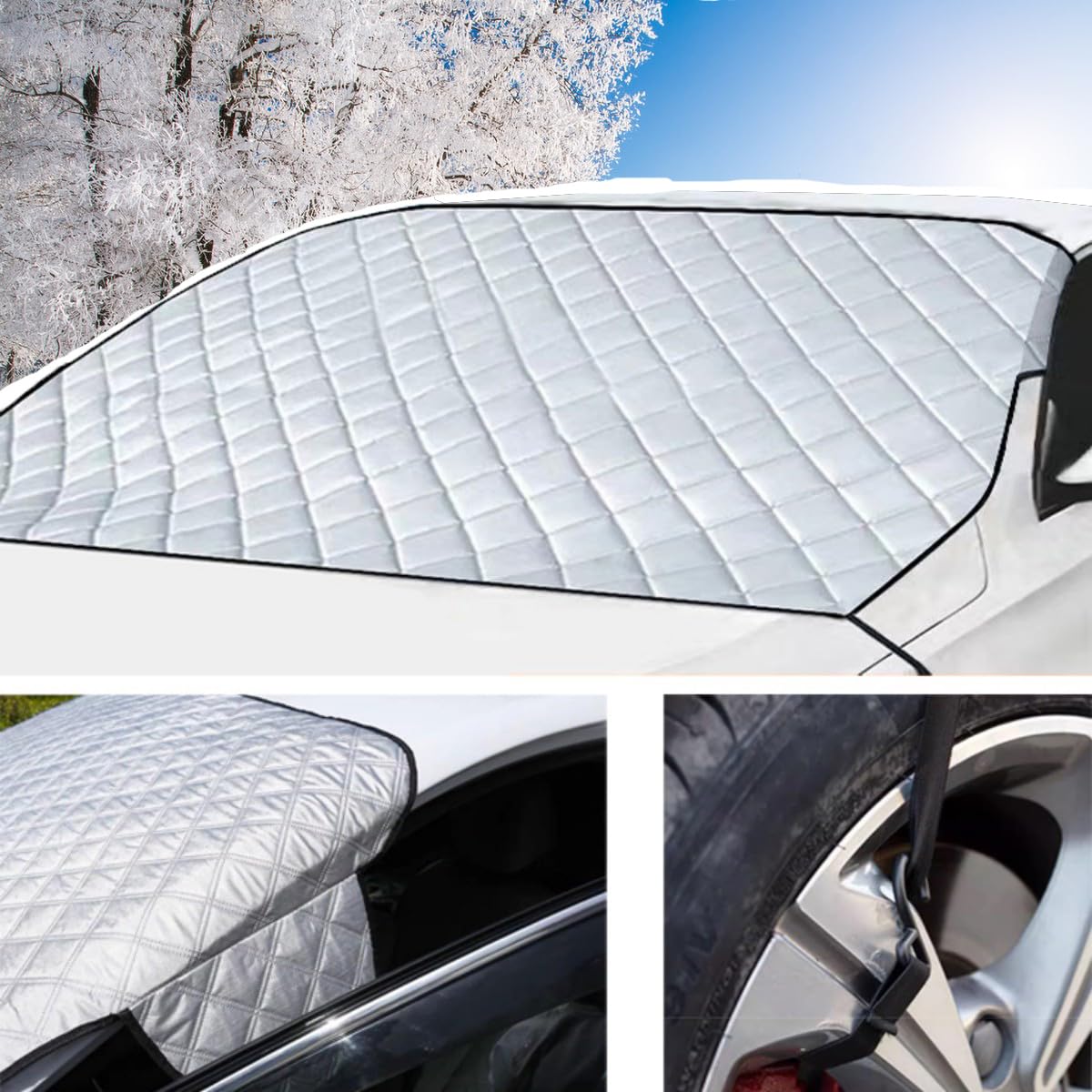 【Z.MYUKI】 Frontscheibenabdeckung Winter kompatibel mit Ford Tourneo Connect 2012-2022 Sonnenschutz Auto Frontscheibe Zubehör (Trend) von Z.MYUKI