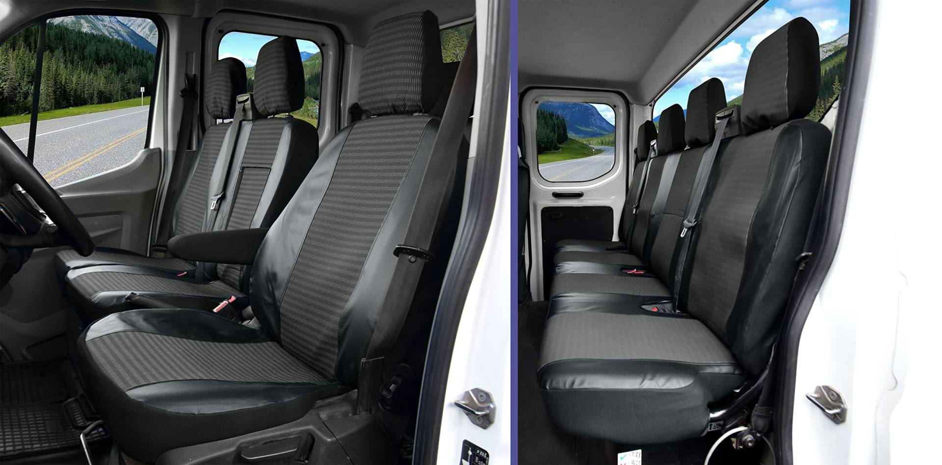 Sitzbezüge passgenaue Viva geeignet für Ford Transit ab 2014- ab 2020-7-Sitzer von Z4L