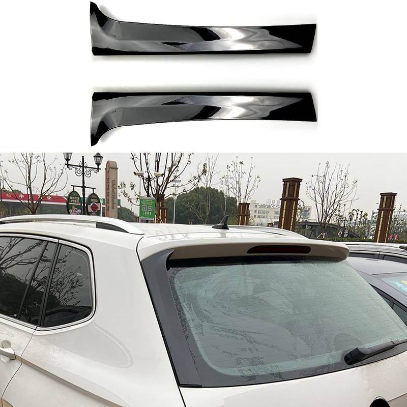 2 Stücke kompatibel für Volkswagen Tiguan MK2 2017+ ABS Auto Heckscheibe Spoiler Seitenflügel Außen Styling Body Kit,Allspace Standard-Glossy Black von ZABEES