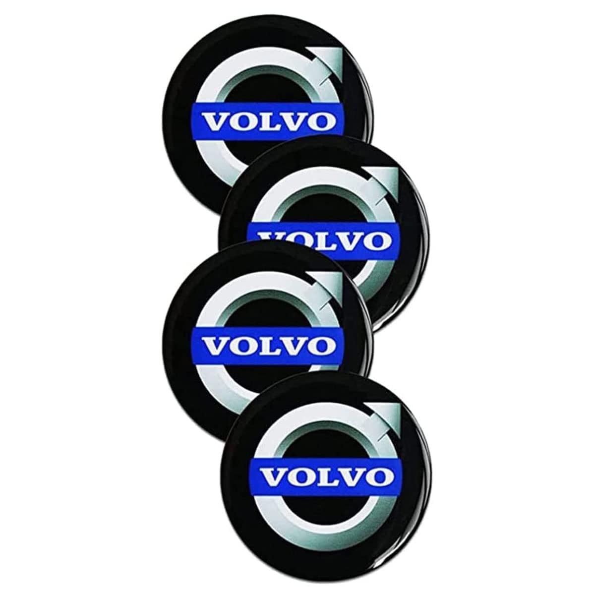 4 Stück Nabendeckel für Volvo 56mm 60mm 64mm S90 V90 XC90 V70 C70 C30, Auto Radnabendeckel Radnabenabdeckung Nabenkappen mit Logo, Wasserdicht Staubdicht Anti Rost Felgendeckel Zubehör,64mm von ZABEES