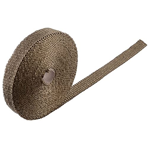 Auspuffband，Hitzeschutzband Auspuff 10M Auto Motorrad Abgas Wrap Rohrkopf Wärme Wrapp Turbo Mainfold Wärmeabgas Thermische Wickelband Edelstahl Krawatten(Tan-10m) von ZACUNXY