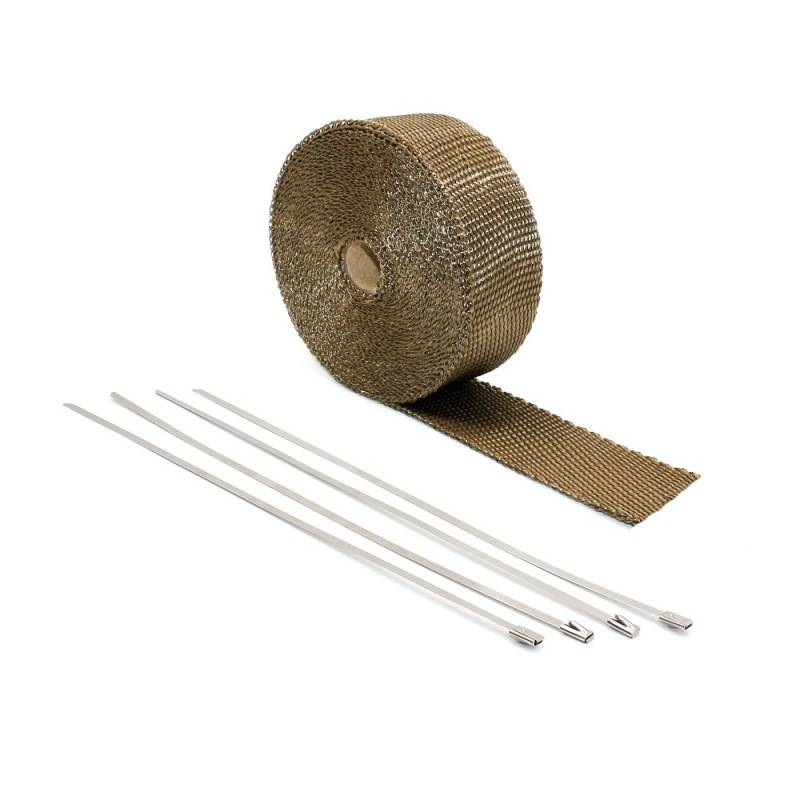 Auspuffband，Hitzeschutzband Auspuff 10m Thermische + 4 Stück Krawatten Wickeln Sie Abgas-Isolierkrümmungs-Header Warp-Auspuffrohr Warp(Titanium) von ZACUNXY