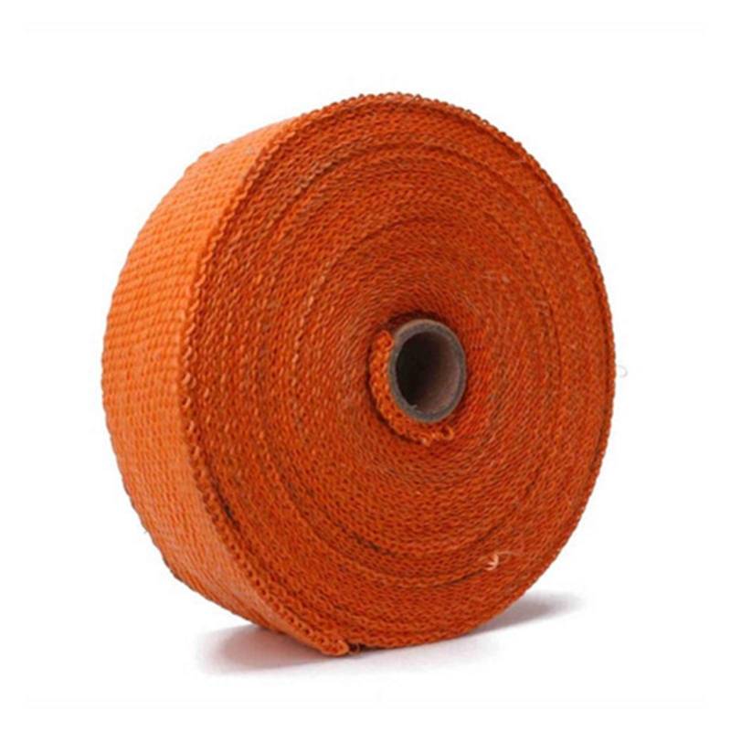 Auspuffband，Hitzeschutzband Auspuff 15M Motorrad Auspuff Wärme Wickel Wärmekopf Rohrband für Motorrad Fiberglas Hitzeschild mit rostfreien Krawatten(15M Orange) von ZACUNXY