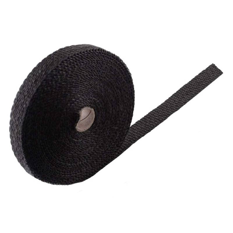 Auspuffband，Hitzeschutzband Auspuff 5m / 10m Motorrad Auspuff Header Rohr Wärme Wickelband Fiberglas Hitzeschild Wärmeschutz Auspuffrohr Insulat Schwarz Weiß(Black 10M) von ZACUNXY