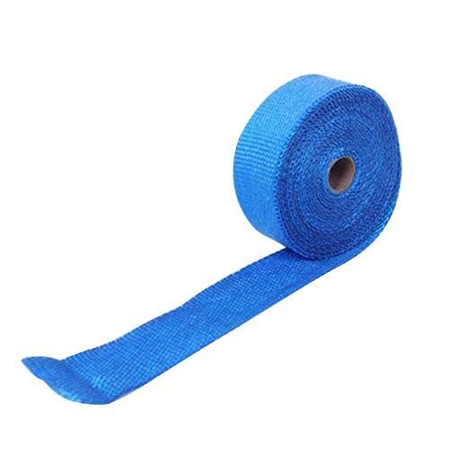 Auspuffband，Hitzeschutzband Auspuff Auto Motorrad Auspuffrohr Wrap Isolation Hitzefestes Streifen mit 4 Stahlbindungen(Blue) von ZACUNXY