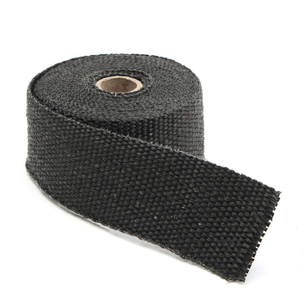 Auspuffband，Hitzeschutzband Auspuff Motorrad schwarz 1,6 mm x 5 cm x 5m Rollen schwarz Titan thermischer austretender Header Rohr wärme wickelband + rostfreies Krawatten kit w / 6 Riemen von ZACUNXY