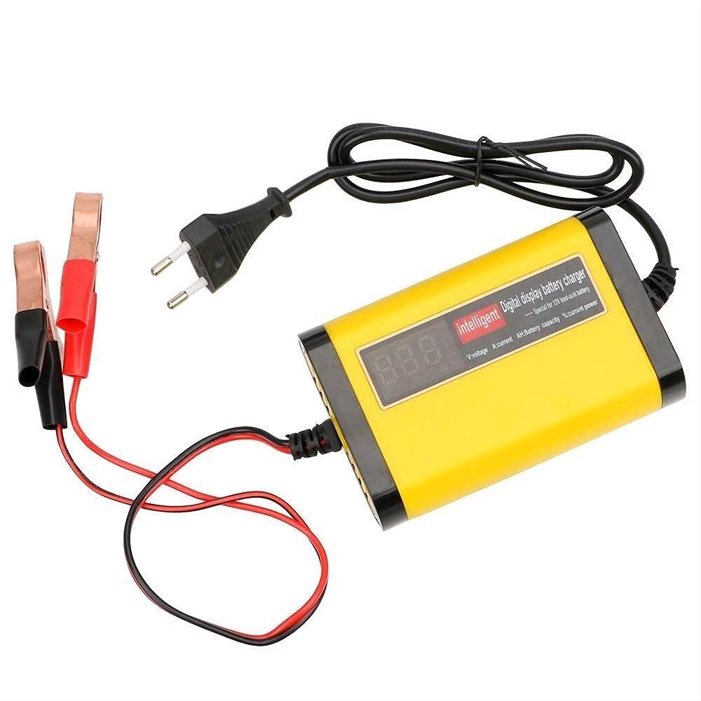 Autobatterie LadegeräT,Kfz LadegeräT 1. 2V / 6A. Säure-Batterieladegeräte Intelligentes Auto Motorrad Batterieladegerät Digitalanzeige Impulsreparatur für Auto Moto Blei(12V 6A 1) von ZACUNXY