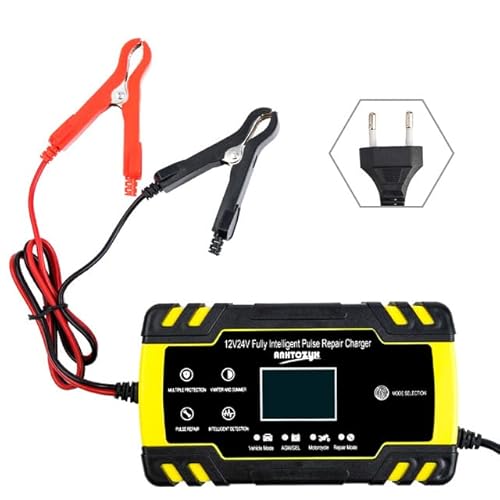 Autobatterie LadegeräT,Kfz LadegeräT Autobatterieladegerät 12/2 4V 8A. Touchscreen-Impulsreparatur-Reparatur Schneller Stromaufladung Nasser Trockensäure-Digitalanzeige(2) von ZACUNXY