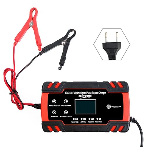 Autobatterie LadegeräT,Kfz LadegeräT Autobatterieladegerät 12/2 4V 8A. Touchscreen-Impulsreparatur-Reparatur Schneller Stromaufladung Nasser Trockensäure-Digitalanzeige(3) von ZACUNXY