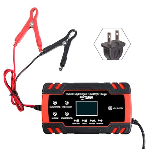 Autobatterie LadegeräT,Kfz LadegeräT Autobatterieladegerät 12/2 4V 8A. Touchscreen-Impulsreparatur-Reparatur Schneller Stromaufladung Nasser Trockensäure-Digitalanzeige(4) von ZACUNXY