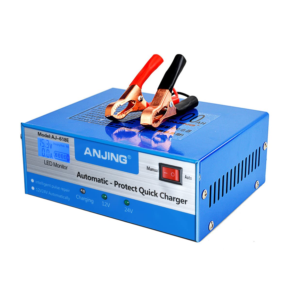 Autobatterie LadegeräT,Kfz LadegeräT Autobatterieladegerät Automatische intelligente Impulsreparatur 13 0V-250V 200AH 12 / 24V Mit Adaptersprungstarter von ZACUNXY