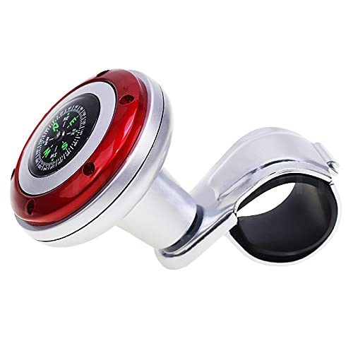 Lenkradknauf，Lenkknauf Auto Interieur Zubehör Knopf Drehen Handsteuerung Booster Power Lenkrad Griff Ball Spinner Booster(Red) von ZACUNXY