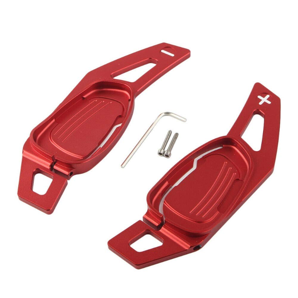 Schaltwippen，Schaltwippen VerläNgerung Aluminium-Auto-Gang-Schalthebel-Lenkrad-Schaltpaddel Verlängerungs fit Gebrauch für A5 S3 S5 S6 SQ5 RS3 RS6 RS7(Red) von ZACUNXY