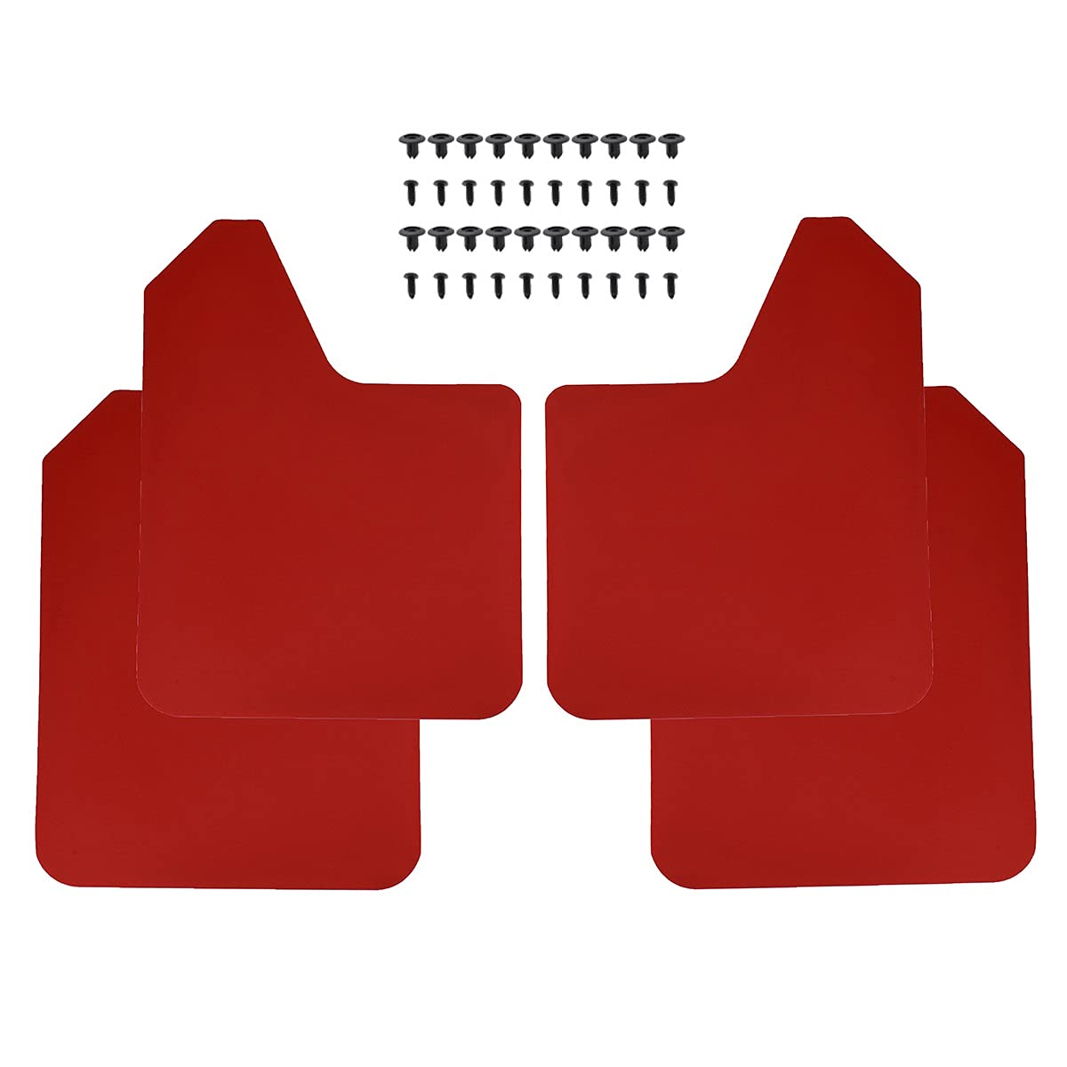 SchmutzfäNger Auto，SchmutzfäNger LKW Universal-Schlammklappen Mud-Flammer Spritzen Guards Kotflügel-Fackeln vorne hinten für Auto Fit Verwendung für Pickup SUV Van Truck(4pcs-Set Red) von ZACUNXY