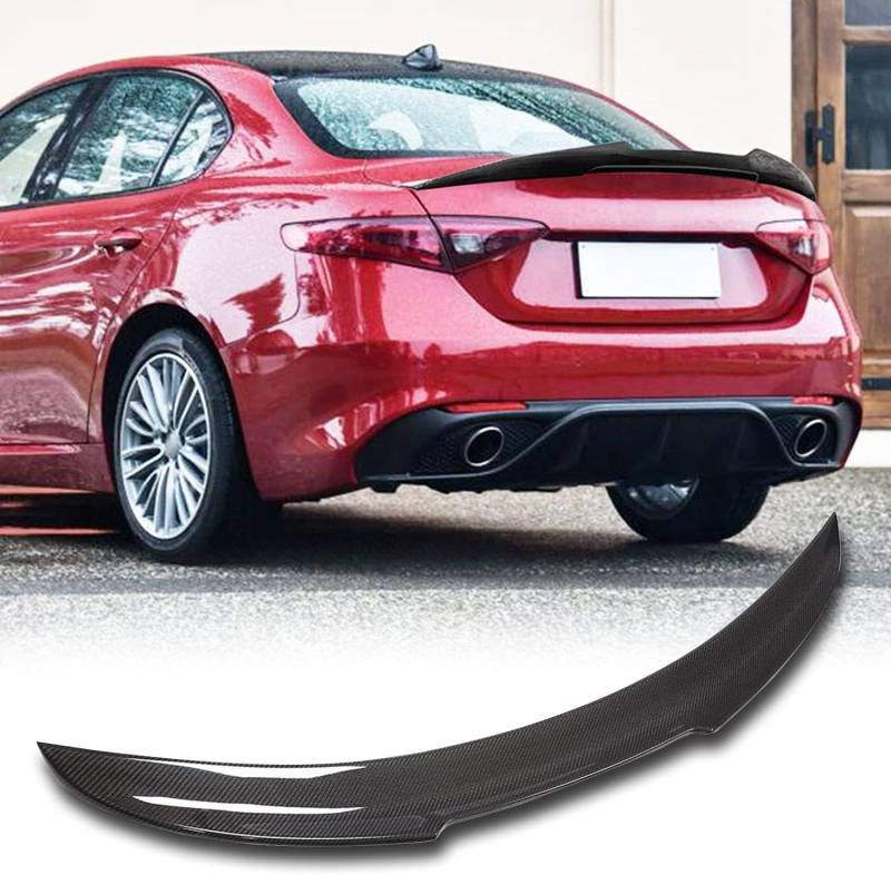 Auto Heckflügel Spoilerflügel für Alfa Romeo Giulia Quadrifoglio Sedan 2015-2020 Spoiler Original Heckspoiler Flügel Lippe Flügel Auto Spoiler Flügel Heckspoiler Carbon von ZADIKO