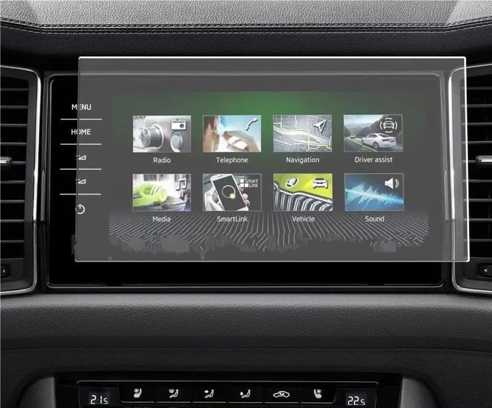 ZAEBOTDAL Auto-Navigationsfilm Kompatibel Mit Skoda Für Kodiaq 2021, Auto-GPS-Navigation, Gehärtetes Glas, Armaturenbrett, LCD-Display, Schutzfolie, Instrument(1) von ZAEBOTDAL