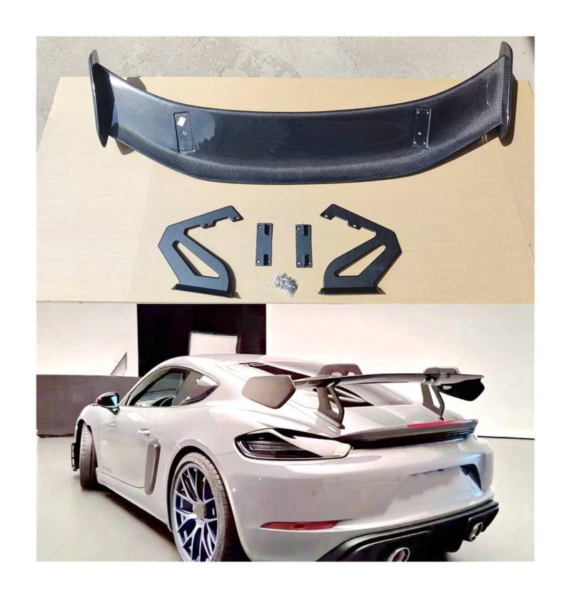 Auto Heckspoilerflügel Auto Carbon Faser RS Stil Schwanz Flügel Hinten Dach Lip Spoiler Kit Für Porsche Für Cayman 718 Für B&oxster GT4 ZAGH von ZAGH