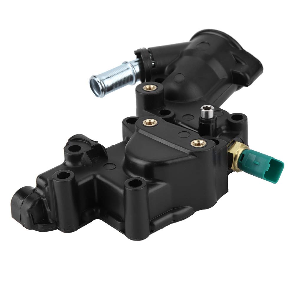 Motorkühlmittelthermostat, Kunststoff-Metall-Thermostatgehäuse mit Sensor-Thermostatgehäuse-Baugruppe 9654775080 für BERLINGO C2 C3 von ZAICOLER