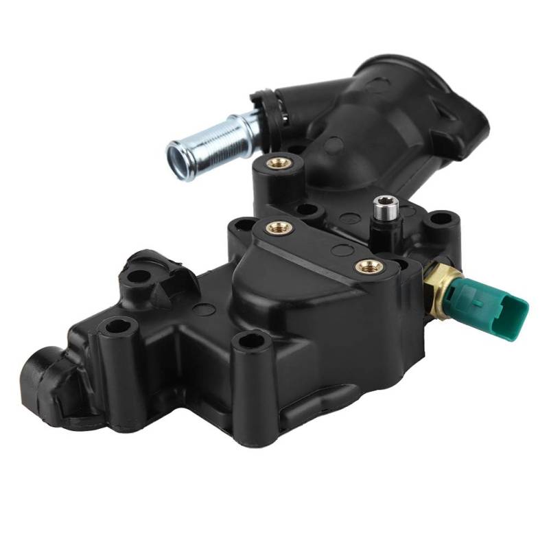 Motorkühlmittelthermostat, Kunststoff-Metall-Thermostatgehäuse mit Sensor-Thermostatgehäuse-Baugruppe 9654775080 für BERLINGO C2 C3 von ZAICOLER