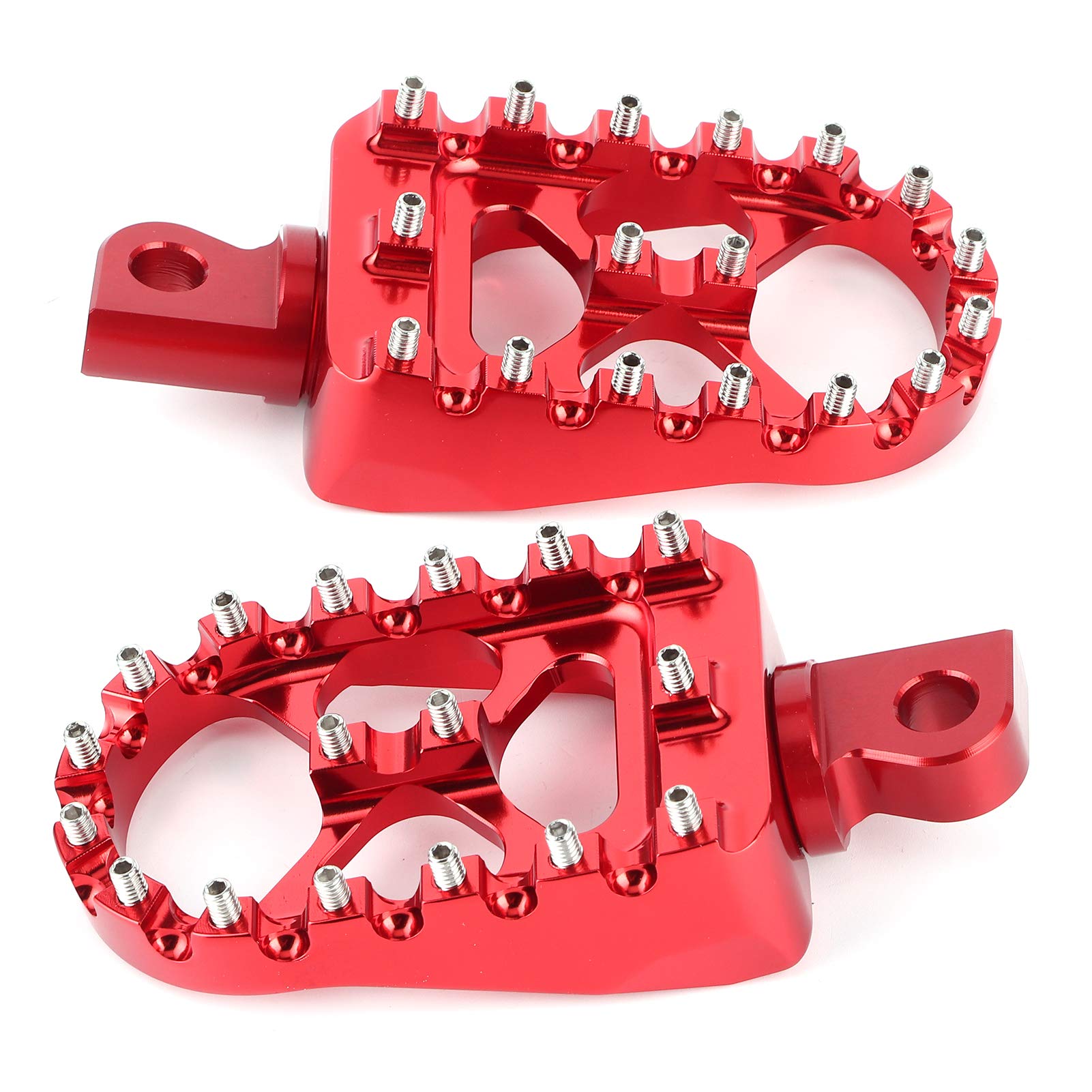 Motorrad-Fuß Stütze, Universal-Motorrad-Fuß Raste Fuß Pedal Fuß Pegel Fuß Halter Halterung 10mm Einbauweise CNC-Legierung, Aluminium-Fuß Stütze, Passend für XL (Rot) von ZAICOLER