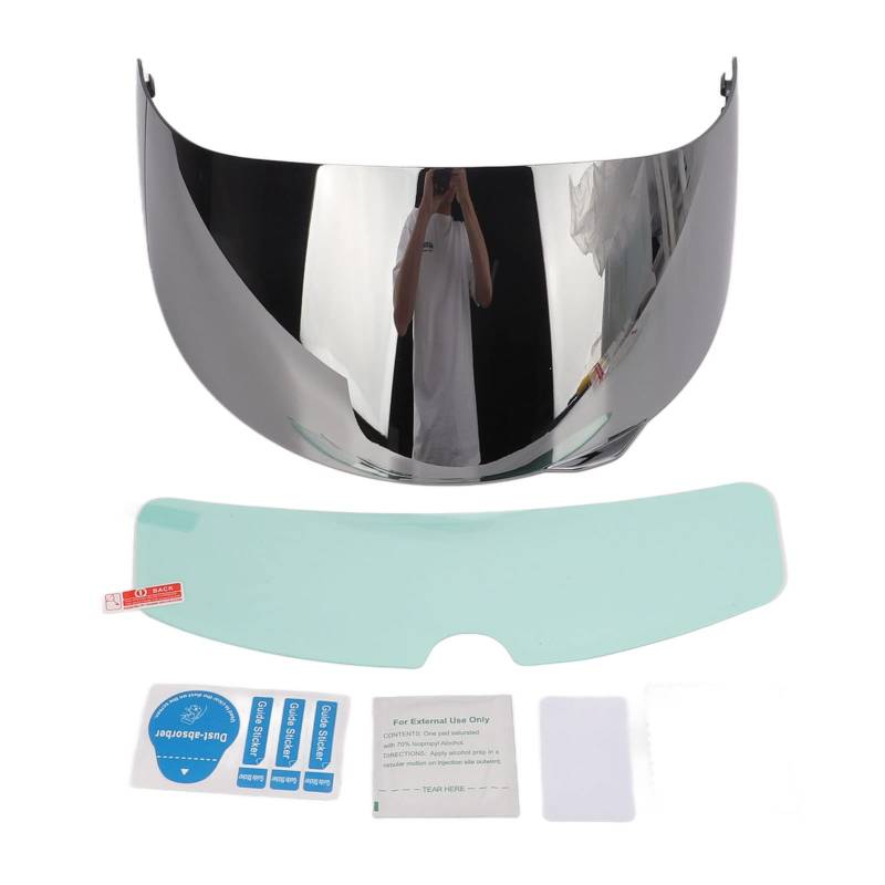 Motorradhelm Visier, 190 ° Horizontale Ansicht Dicker Helm Visor -Objektivhelm Visor Motorradhelm HUD mit Anti -Nebelfilm für AGV Visor K5 S K3 SV (SILVER) von ZAICOLER