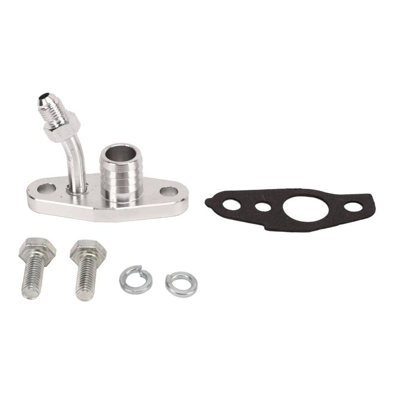 Turbo-Ölzufuhr-Einlassflansch-Dichtungsadapter-Kit, Metalllegierung, Turbo-Ölrücklauf-Ablassflansch-Adapter, Turbo-Ölablass-Flansch-Adapter mit Zubehör für CT9 CT12 CT20 CT26 von ZAICOLER