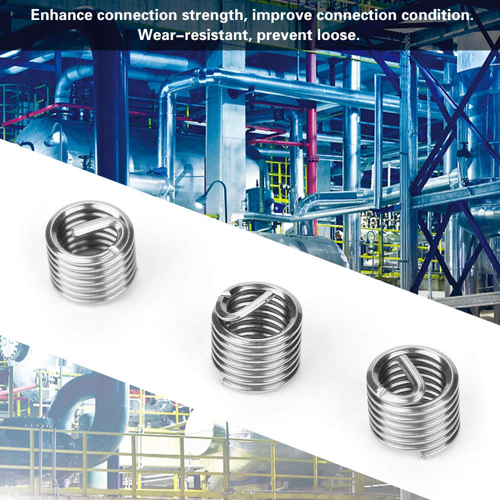 ZAICOLER Gewindereparatursatz, Bolzengewindereparatur M5 Edelstahl 100 Stück SS304 Spiraldraht-Schraubengewindeeinsätze (M5*0,8 * 1,5D) von ZAICOLER