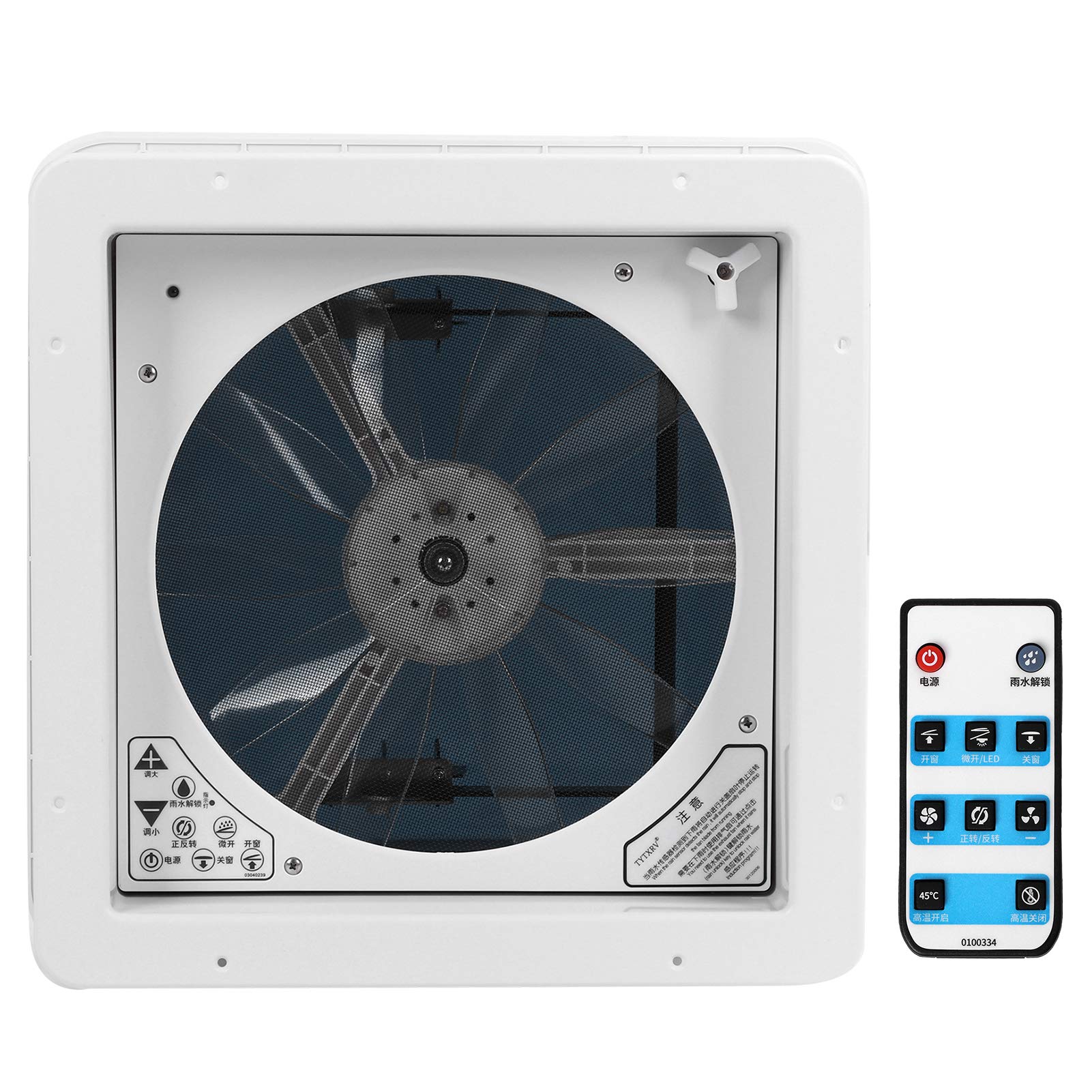 ZAICOLER RV-Dachventilator, ABS, 2-Wege-Luftbelüftung, RV-Ventilator, RV-Badezimmer-Ventilator mit Fernbedienung für Wohnmobil, Wohnwagen, Bus, Badezimmer (12V elektrisch mit von ZAICOLER