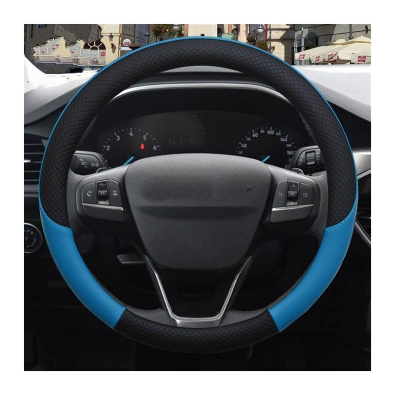 Lenkradbezug Für Ford Für Mondeo MK4 MK5 MK3 MK2 MK1 Anti-Slip Auto Lenkrad Abdeckung Auto Zubehör Autozubehör Innenraum (Farbe : Blau) von ZALTAS