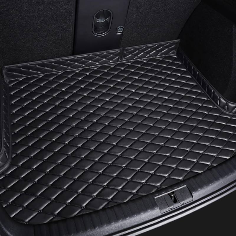 ZAMASS Auto Leder Kofferraummatte,Für Chevrolet Captiva 7-Seats 2007-2013,Leder Kofferraumwanne Cargo Schutz Kratzfest rutschfest Autozubehör,A/Black von ZAMASS