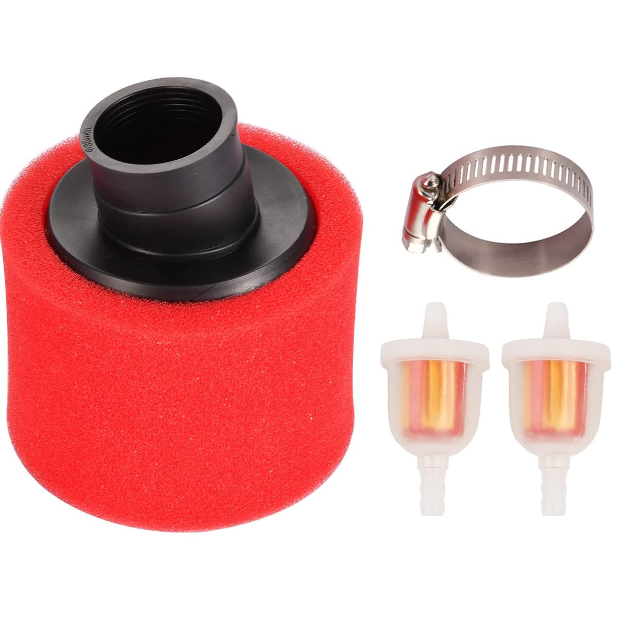 ZAMDOE 35 mm Luftfilter für 4-Takt 50 cc 70 cc 90 cc 110 cc 125 cc Dirt Pit Bike ATV 4 Wheeler Go Kart Scooter Quad Dirt Bike, Schaumreiniger Kraftstofffilter von ZAMDOE