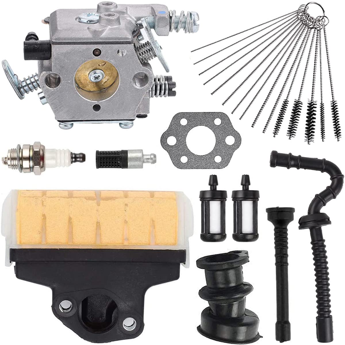 ZAMDOE Ersatz Vergaser Kit für Stihl 021 023 025 MS210 MS230 MS250 Kettensäge, ersetzt WT-286 1123–120–0605, mit Luftfilter-Zündkerze-Kraftstoffschlauch-Reinigungswerkzeug-Kit von ZAMDOE