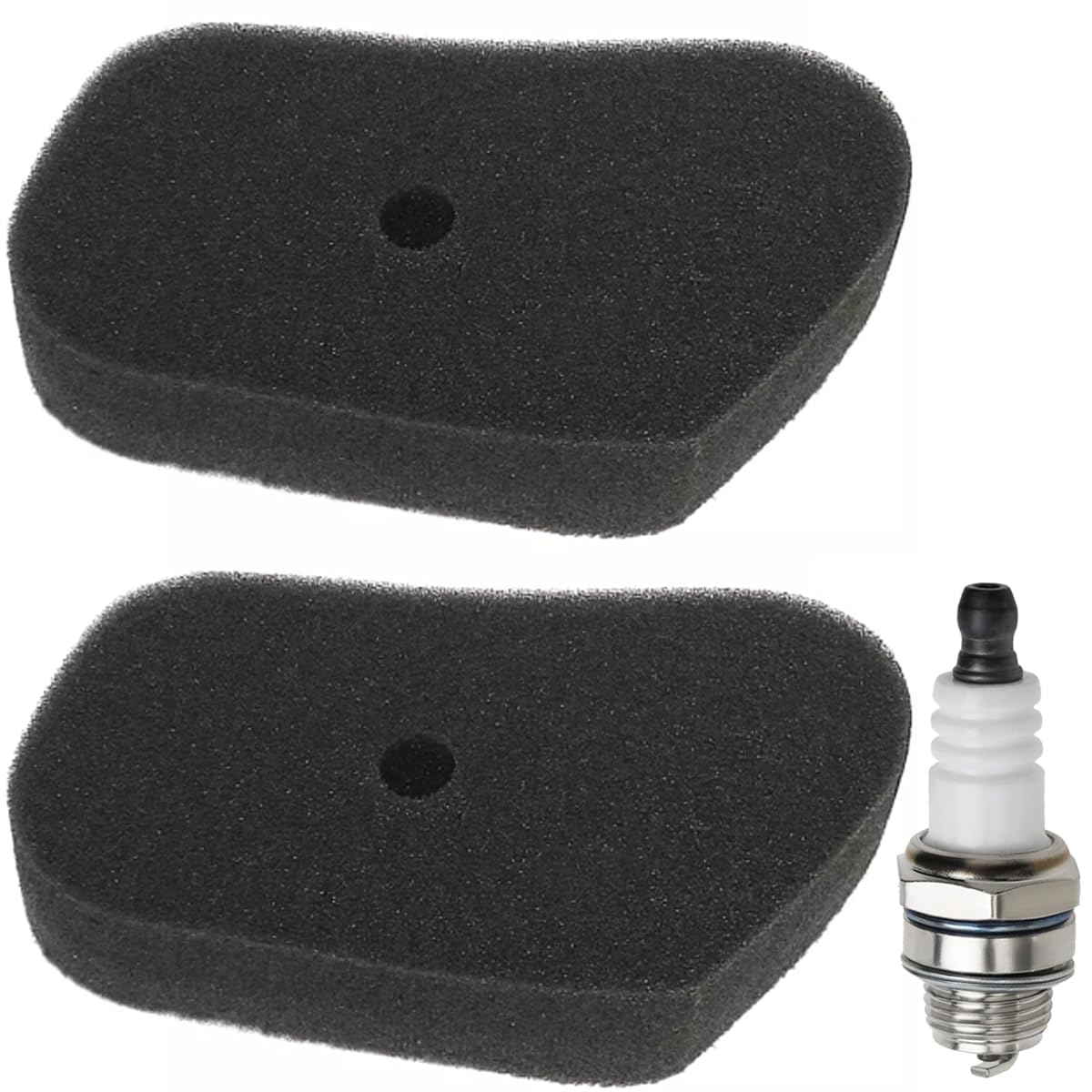 ZAMDOE GV100 Luftfilter-Kit für Honda HR173 HRB423 HRB535 HRG413 Rasenmäher Ersatzteile 17211-ZG1-700 AF012 Filter Schwammschaum Luftfilter für Motorrad mit BMR4A-Zündkerze, 4 Stück von ZAMDOE