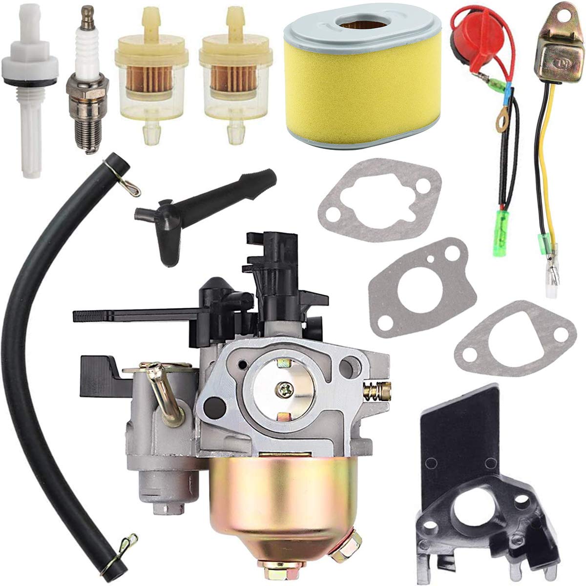 ZAMDOE GX160 Vergaser Kit Ersatz für Honda GX200 GX168 GX140 GX120 5,5 PS 6,5 PS Motor WP30X Wasserpumpe Hochdruckreiniger Vergaser, mit Montagedichtungen von ZAMDOE