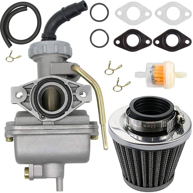 ZAMDOE PZ20 Vergaser für 50 cc 70 cc 90 cc 110 cc 125 cc 4-Takt ATV 4 Wheeler Go Kart Dirt Bike für Honda CRF50F XL75 CRF80F XR50R für Kazuma für Baja für TaoTao 110B mit Luftfilter Kraftstofffilter von ZAMDOE