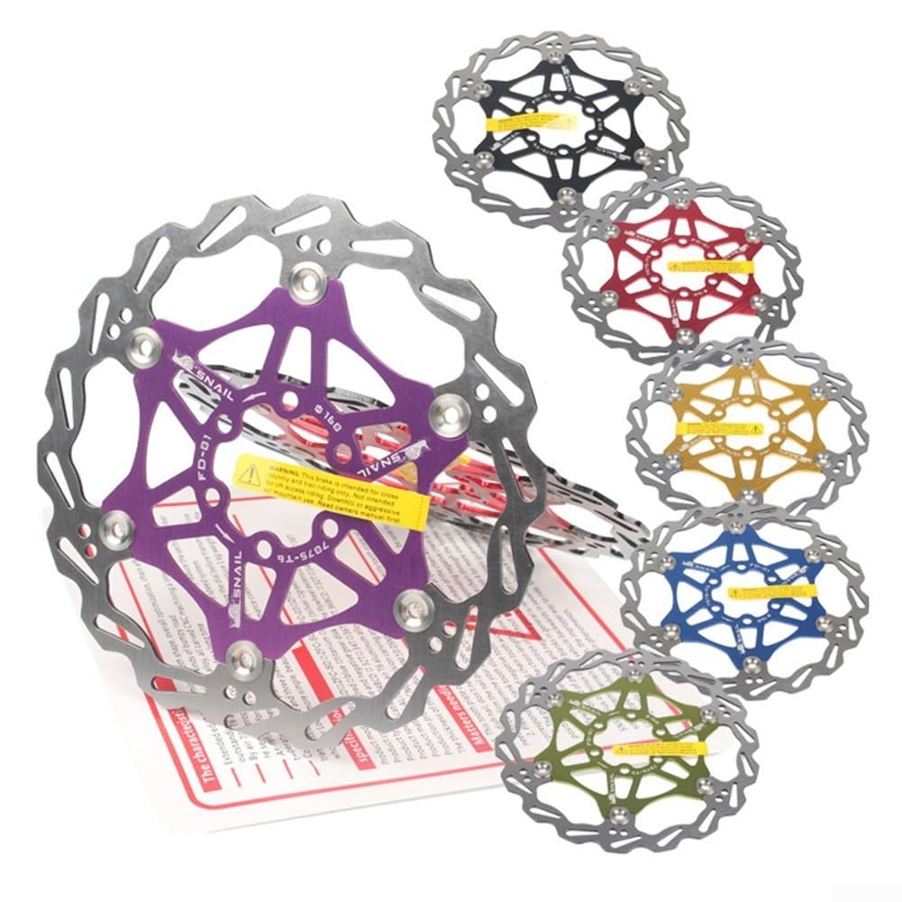 160 mm Mountainbike-Scheibenbremse für Rotor, hervorragende Leistung mit Edelstahl und Aluminiumlegierungsmaterialien (160 mm Gold) von ZAMETTER