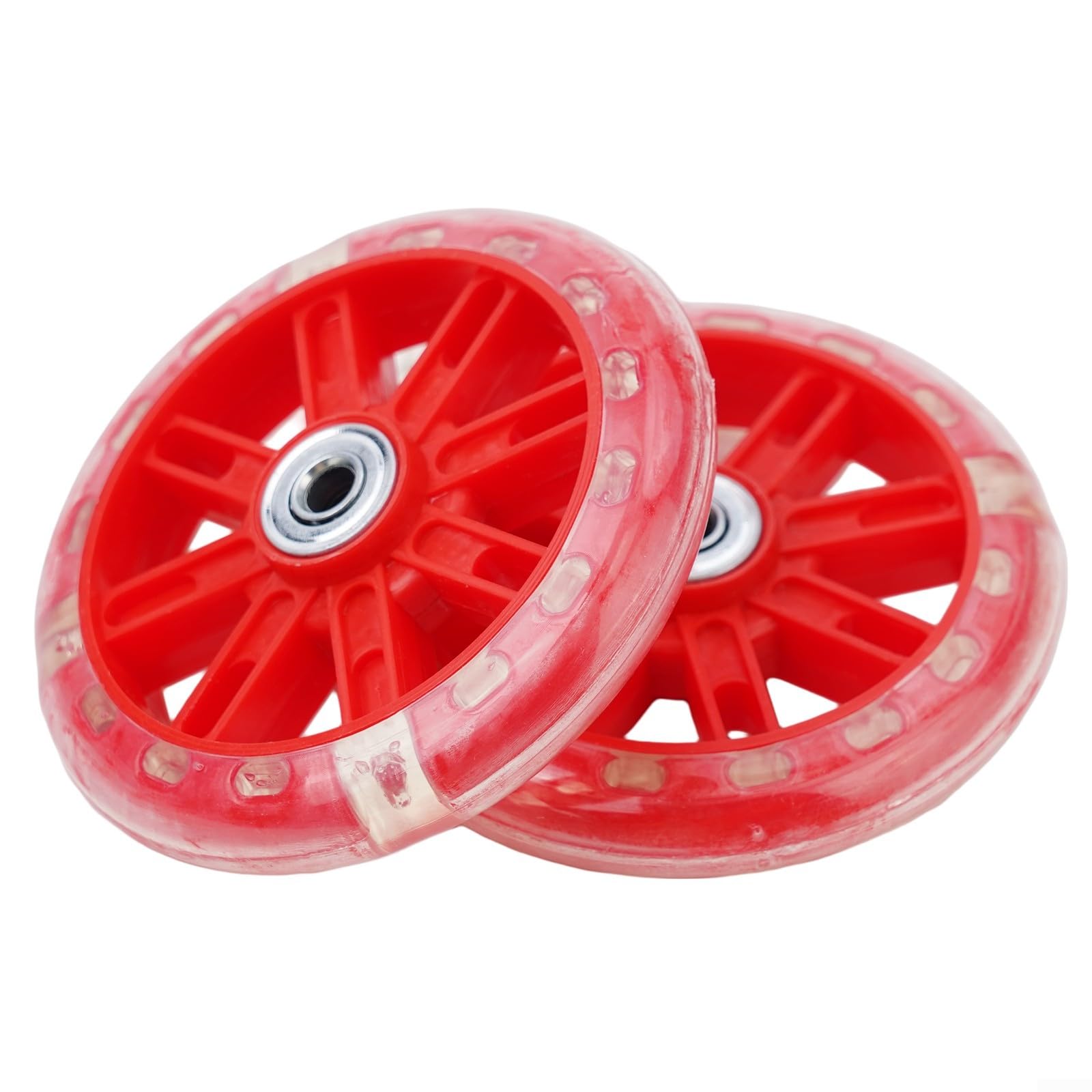 Blinkende LED-Scooter-Räder, 110 mm, Stunt-Push, ABEC-7-Kugellager, kinderfreundlich (rot) von ZAMETTER