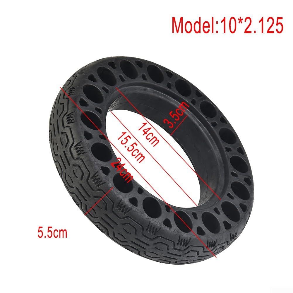 Premium 10x2 125 Vollreifen, pannensicher und rutschfester Reifen für Elektroroller von ZAMETTER