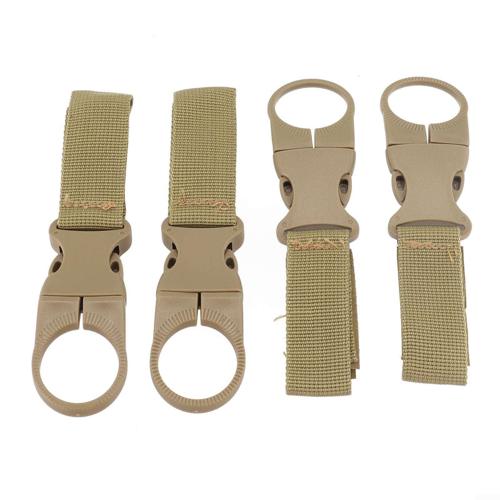 Sicherer Halt für Flaschen mit 4 MOLLE-Wasserflaschenhaltergurten, geeignet für Gurtbänder bis zu 4 bis 5 cm (Khaki) von ZAMETTER