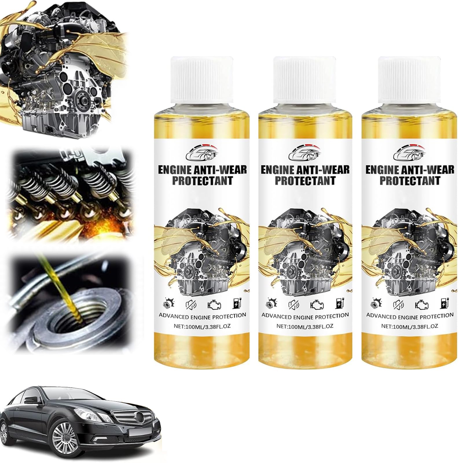 ZANWANXIN Anti-Friction Engine Performance Additive, Highly Effective Engine Anti-Wear Protectant, Anti-Wear Engine Treatment Oil Additive, Less Friction&Lower Fuel Consumption (3Pcs) von ZANWANXIN