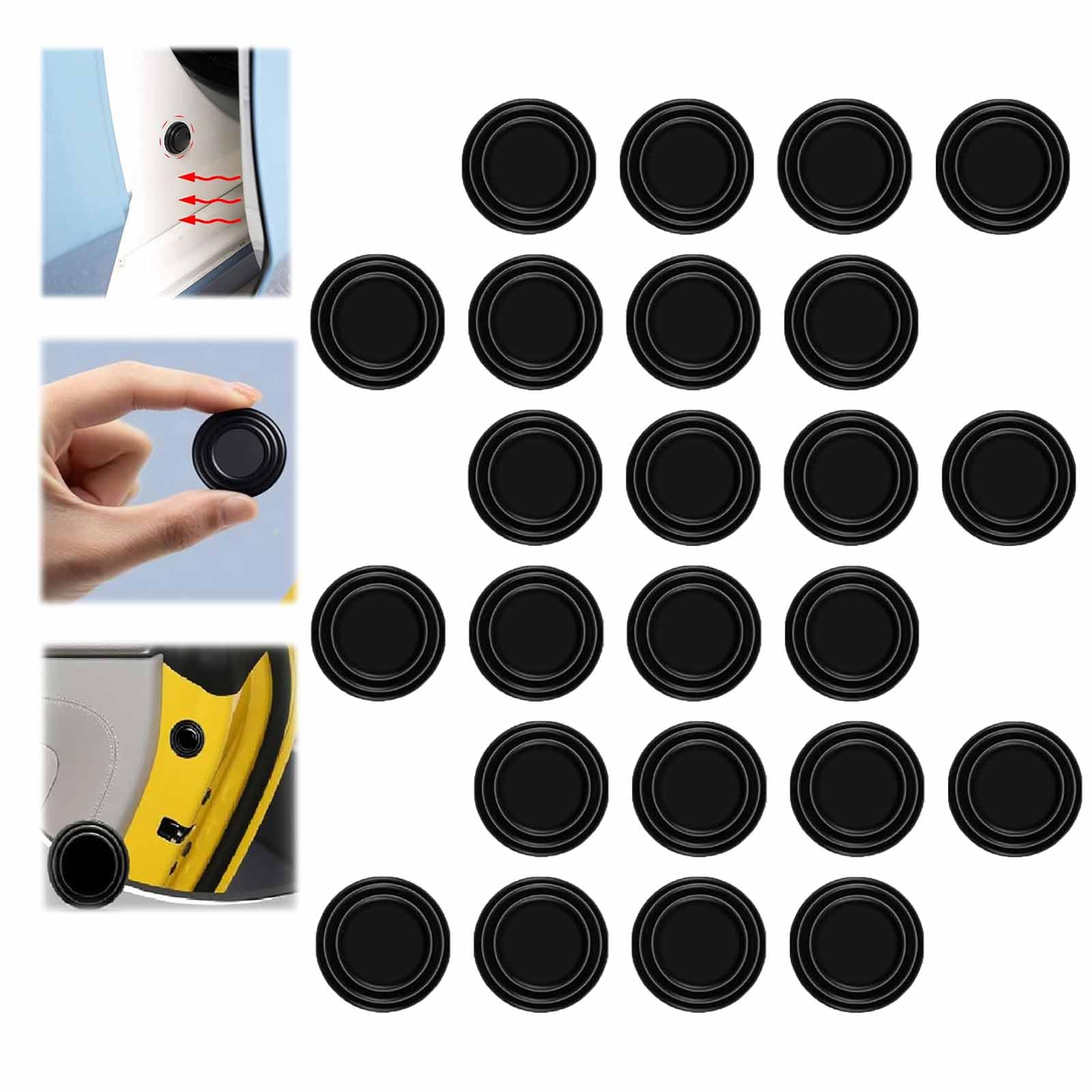 ZANWANXIN Car Door Bumper Protection Pads, Car Door Shock Absorber Anti-Collision Gasket, Car Door Slam Stopper Soundproof Shock Absorbers, Car Door Shock Absorbing Gasket (24Pcs) von ZANWANXIN