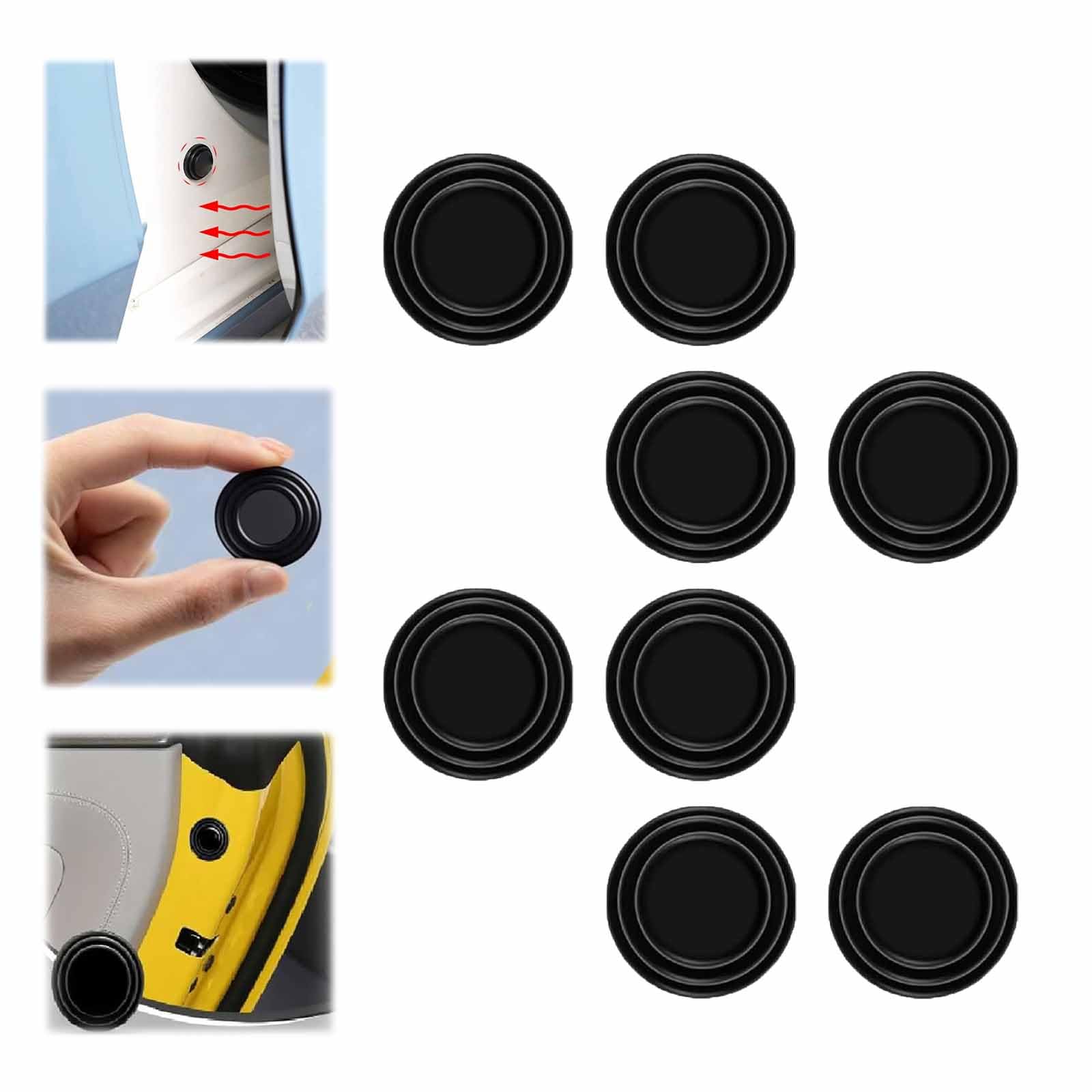 ZANWANXIN Car Door Bumper Protection Pads, Car Door Shock Absorber Anti-Collision Gasket, Car Door Slam Stopper Soundproof Shock Absorbers, Car Door Shock Absorbing Gasket (8Pcs) von ZANWANXIN