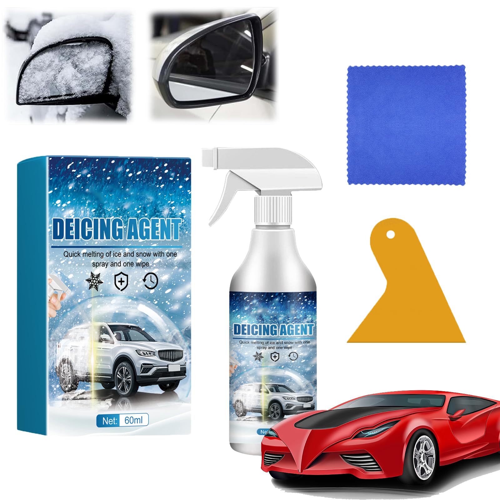 ZANWANXIN Deicer Spray for Car Windshield, Auto Windshield Deicing Spray, Anti-Snow Spray, Snow Melting Spray, Ice Remover Melting Spray for Fast Removing Snow, Ice and Frost (1 pcs) von ZANWANXIN