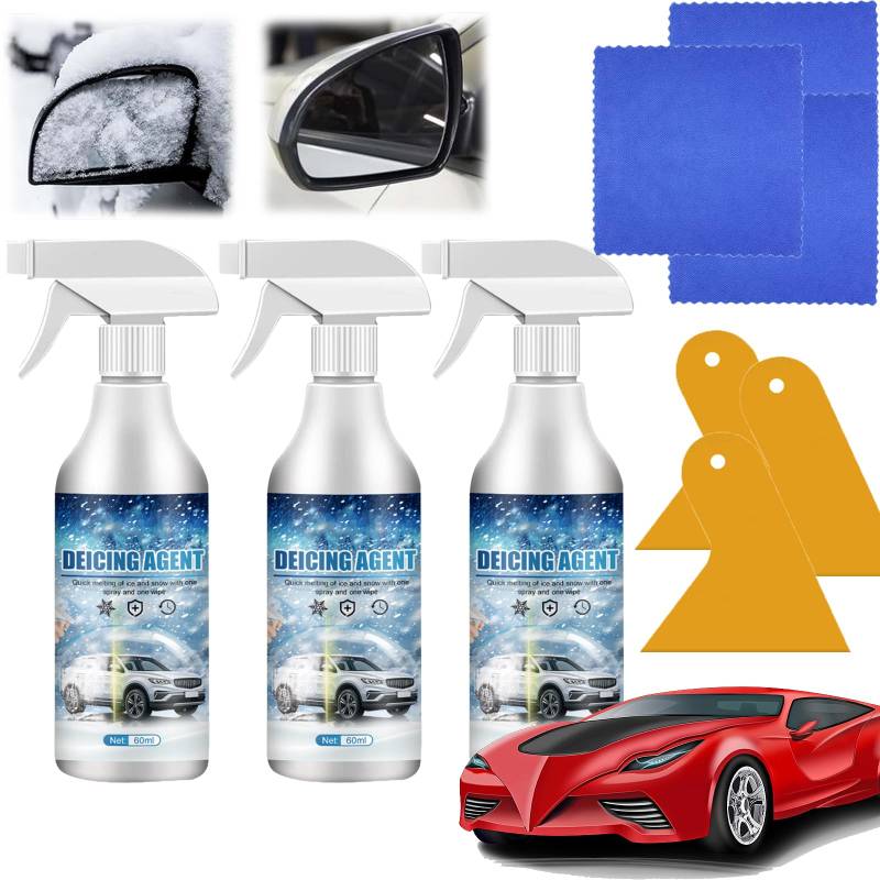 ZANWANXIN Deicer Spray for Car Windshield, Auto Windshield Deicing Spray, Anti-Snow Spray, Snow Melting Spray, Ice Remover Melting Spray for Fast Removing Snow, Ice and Frost (3 pcs) von ZANWANXIN